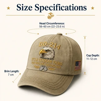 DD-214 Veteran 3D Embroidered Cap - “IT'S A VETERAN THING YOU WOULDN'T UNDERSTAND”🎁