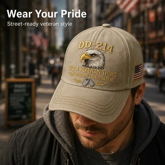 DD-214 Veteran 3D Embroidered Cap - “IT'S A VETERAN THING YOU WOULDN'T UNDERSTAND”🎁